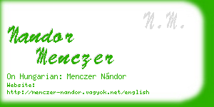 nandor menczer business card