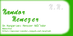 nandor menczer business card